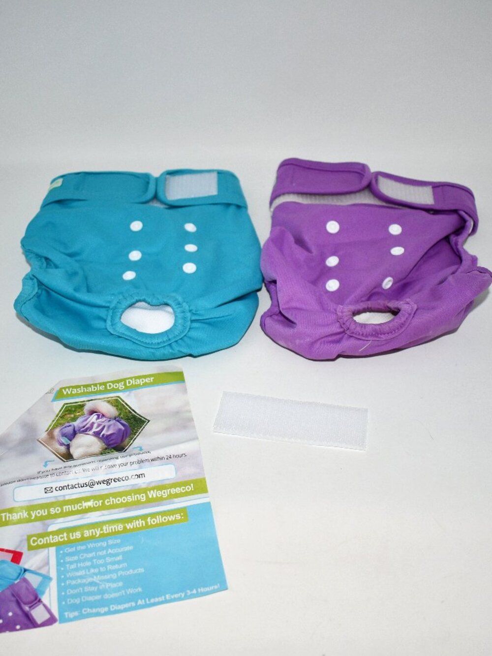 Wegreeco Premium Washable Female Dog Diapers 2 pack Purple/Teal Size: L NEW